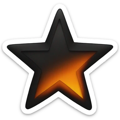 star half black, half orange burnt sticker