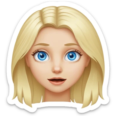 Crazy blue eyed blonde hair girl sticker