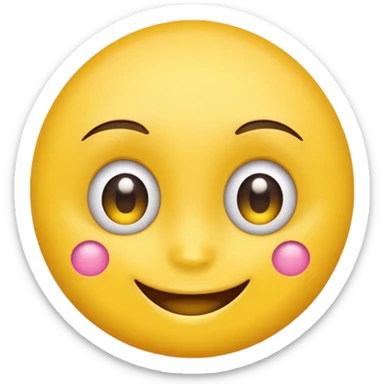 Yellow emoji face with cute eyes and bindi sticker