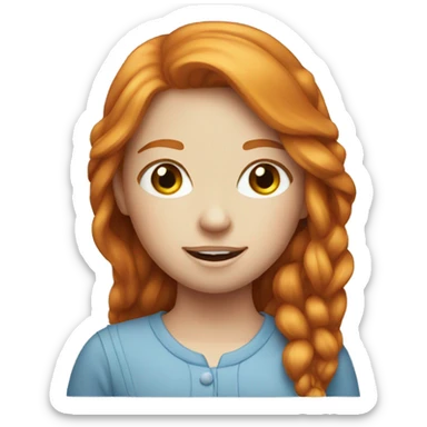 pretty ginger girl with blue eyes sticker