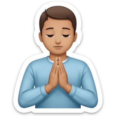 hands in prayer position sticker