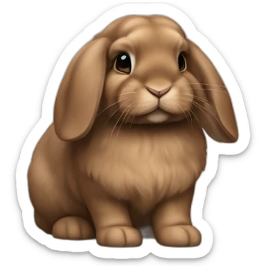 brown holland lop bunny sticker