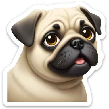 cute pug  sticker
