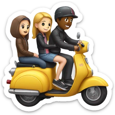 scooter with a boy and a girl sticker
