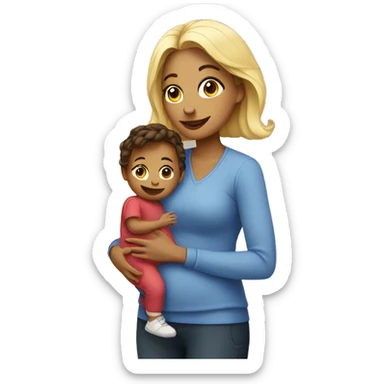 Mom with toddler  sticker