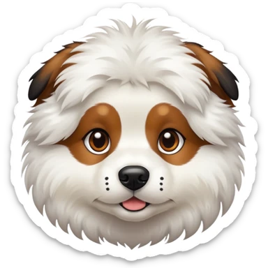 White dog with black and brown spots  sticker