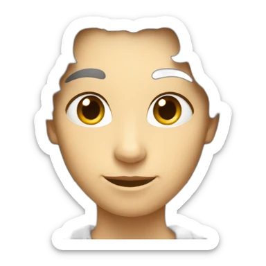 Chat gris et blanc assis sticker