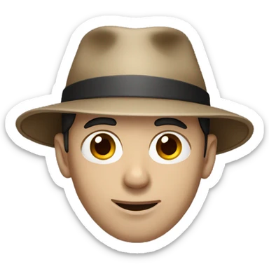 casual male portrait with hat brown eyes sticker