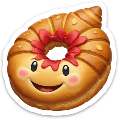 Smiling croissant sticker