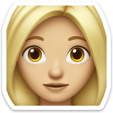  Blond girl with brown eyes sticker