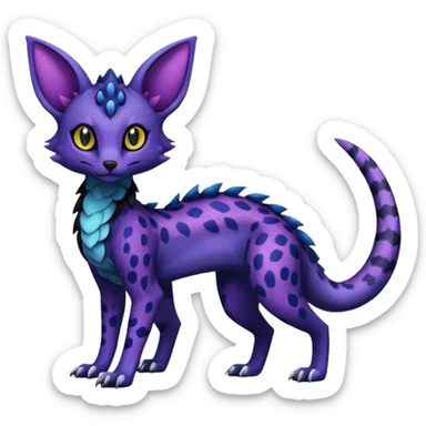 Shiny Salandit-Umbreon-Genet-Noivern-Noibat-Serval-Hybrid (Full body) sticker