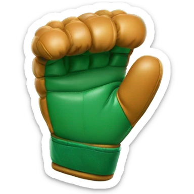Punching glove shaped themed green dynamic gutiar sticker