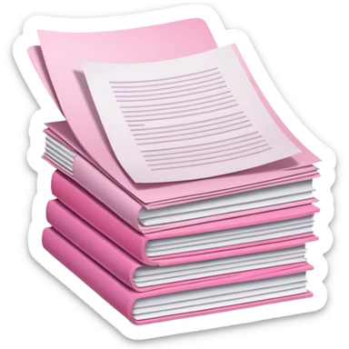 mac os mixed papers skeuomorphic pink sticker