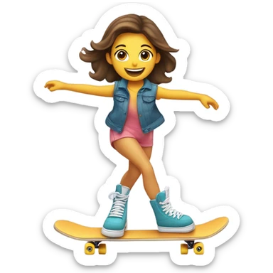 chica patinando sticker