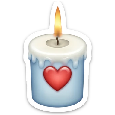 candle with gentle smoke forming a heart sticker