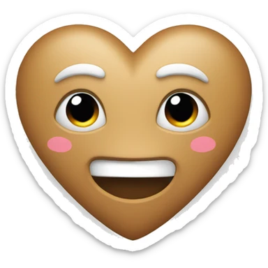 Un corazón de color cof con blanco  sticker