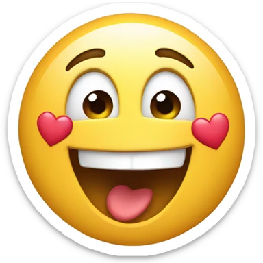 Excited face with hearts sticker