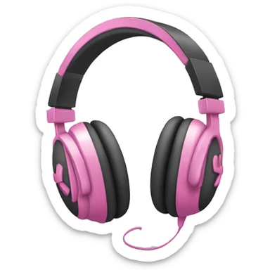 Headphones with pink bows sticker