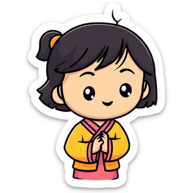 Asian girl sticker