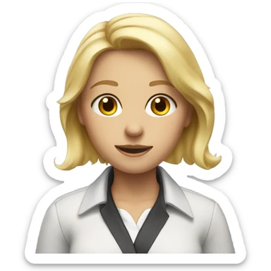 blonde girl in collared shirt sticker