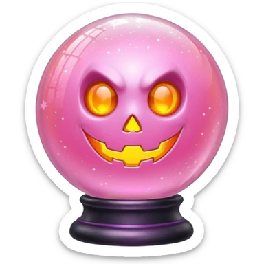 pastel pink orange halloween   globe sticker