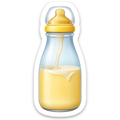 baby Milk bottle yellow sticker