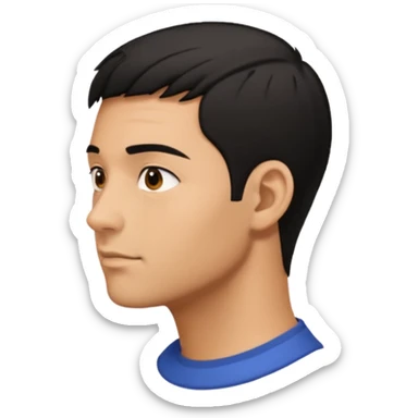 face of a man looking to the right, from the profile sticker