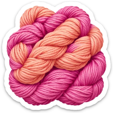 yarn with color like a peach-pinky sunset sticker