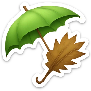 Wooden leaf umbrella sticker