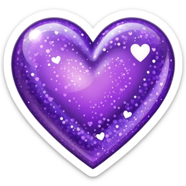 Glitter heart purple  sticker