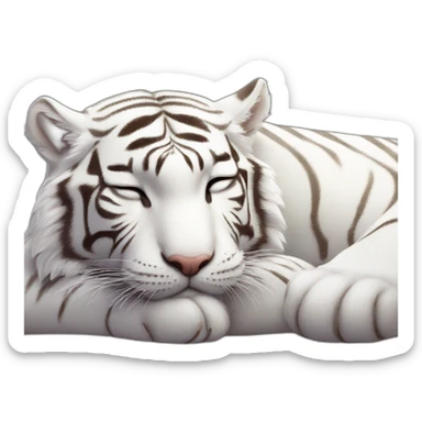 White tiger sleeping zzz sticker