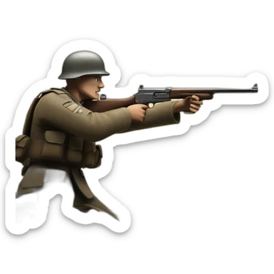german soilder from 1945 shooting another soilder sticker