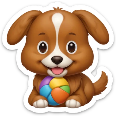 Dog with Toy sticker