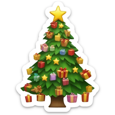 christmas tree with presents  sticker