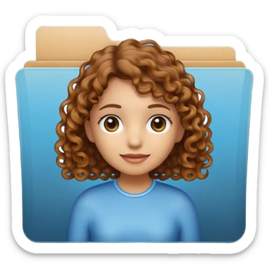 A **simple emoji-style icon** of a **black transparent plastic folder**, sleek and minimal, with **rounded corners**, subtle translucency, soft shading, and a **small logo of a canela-skinned girl with curly hair** on the front.
 sticker