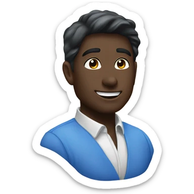 Blue morning glory sticker