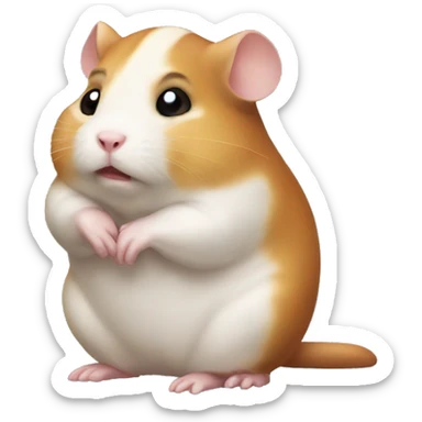 pensive poop hamster sticker