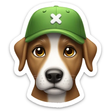 dog with cap sticker