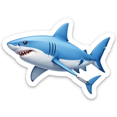 Shark with blue Nikes shoes on sticker