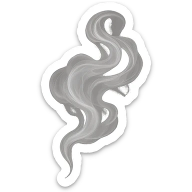 soul depicted as a gentle wisp of smoke, translucent and swirling, delicate and ethereal sticker
