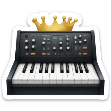 a synth with a crown on the corner sticker