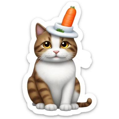 snowman on a cat sticker