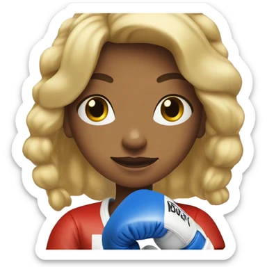 Blonde girl with boxing gloves  sticker