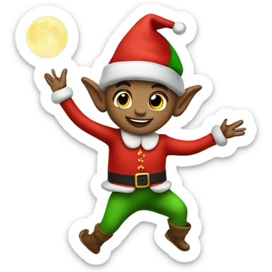 christmas elf doing moon walk sticker