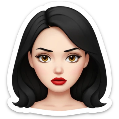 “Emoji girl, femme fatale, black hair. megan fox vibes sticker
