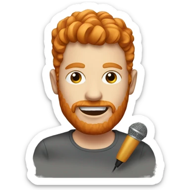 an ginger with an microfoon sticker