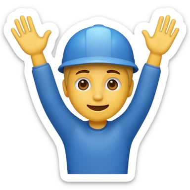 A emoji in Blue doing the cole Palmer celebration sticker