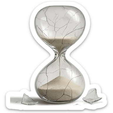 cracked hourglass sticker