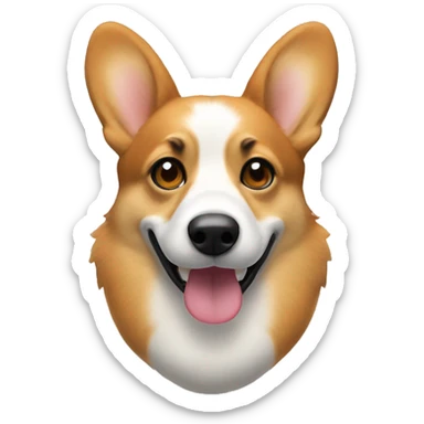 Welsh corgi face with thick eyebrows sticker