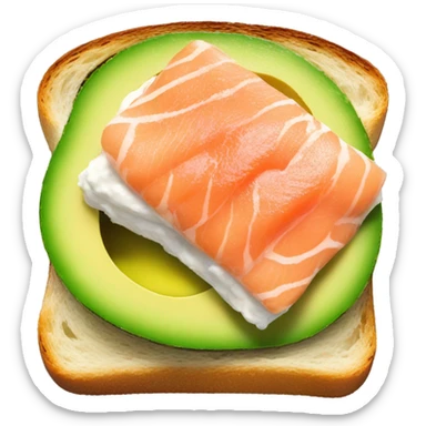 Avocado toast with salmon on top  sticker